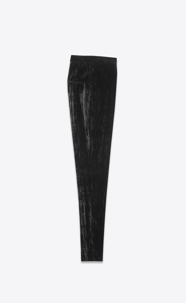 High-waist crushed velvet trousers